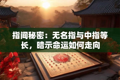 指间秘密：无名指与中指等长，暗示命运如何走向