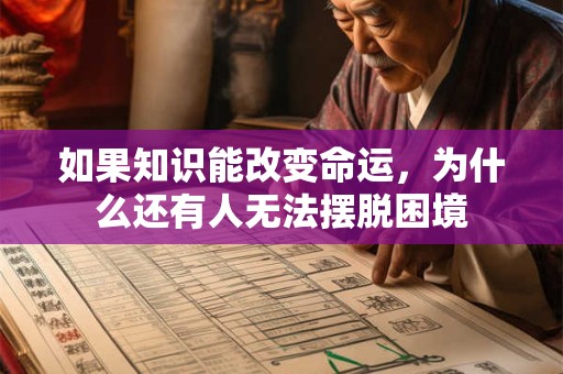 如果知识能改变命运,为什么还有人无法摆脱困境 如果知识能改变命运,为什么还有人无法摆脱困境