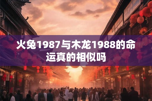 火兔1987与木龙1988的命运真的相似吗 火兔1987与木龙1988的命运真的相似吗
