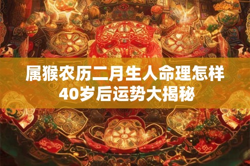 属猴农历二月生人命理怎样 40岁后运势大揭秘