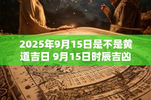 2025年9月15日是不是黄道吉日 9月15日时辰吉凶 2025年9月15日是不是黄道吉日 9月15日时辰吉凶