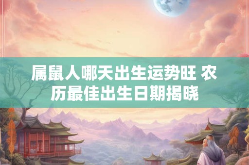 属鼠人哪天出生运势旺 农历最佳出生日期揭晓