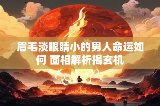 眉毛淡眼睛小的男人命运如何 面相解析揭玄机