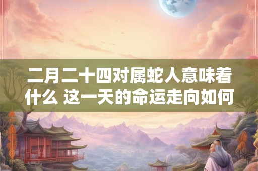 二月二十四对属蛇人意味着什么 这一天的命运走向如何