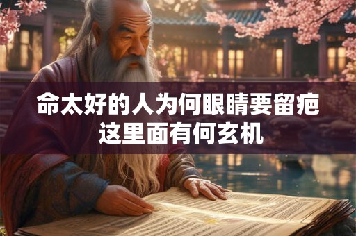 命太好的人为何眼睛要留疤 这里面有何玄机