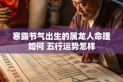 寒露节气出生的属龙人命理如何 五行运势怎样