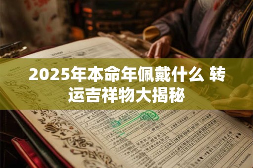 详细阅读:2025年本命年佩戴什么 转运吉祥物大揭秘 2025年本命年佩戴什么 转运吉祥物大揭秘