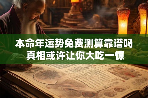 本命年运势免费测算靠谱吗 真相或许让你大吃一惊