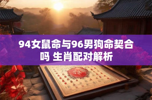 94女鼠命与96男狗命契合吗 生肖配对解析