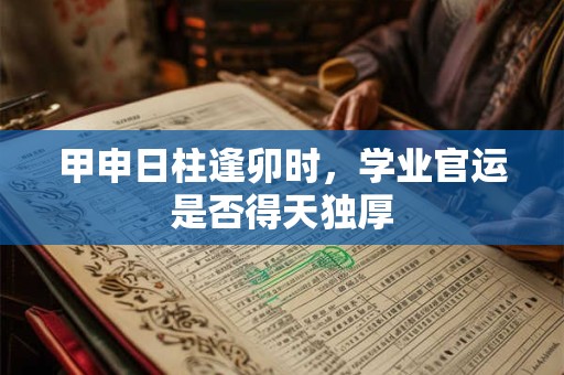 甲申日柱逢卯时，学业官运是否得天独厚