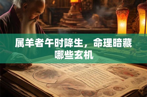 属羊者午时降生，命理暗藏哪些玄机