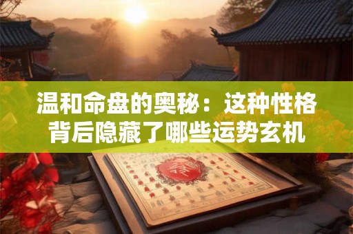 温和命盘的奥秘：这种性格背后隐藏了哪些运势玄机