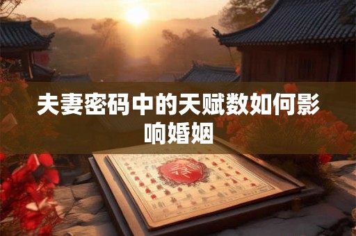 夫妻密码中的天赋数如何影响婚姻