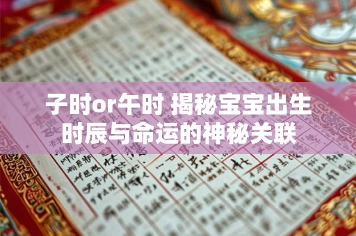 子时or午时 揭秘宝宝出生时辰与命运的神秘关联