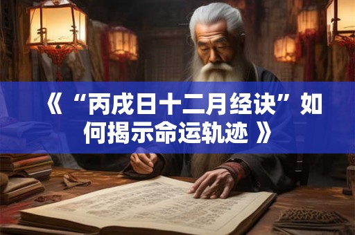 《“丙戌日十二月经诀”如何揭示命运轨迹 》