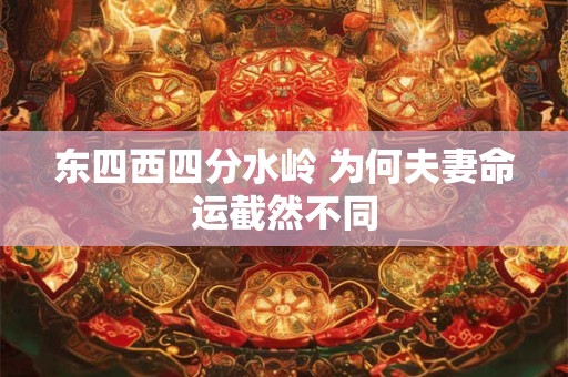 东四西四分水岭 为何夫妻命运截然不同