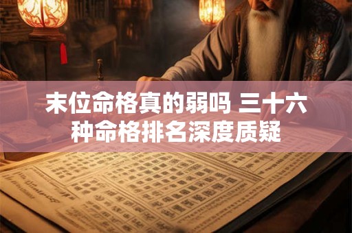 末位命格真的弱吗 三十六种命格排名深度质疑