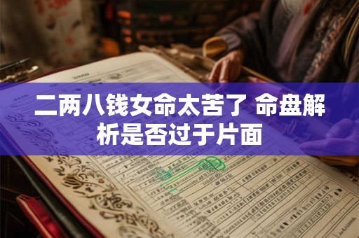 二两八钱女命太苦了 命盘解析是否过于片面