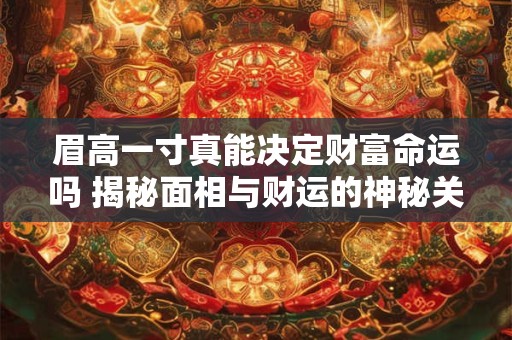 眉高一寸真能决定财富命运吗 揭秘面相与财运的神秘关联