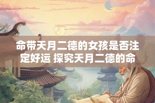 命带天月二德的女孩是否注定好运 探究天月二德的命理作用