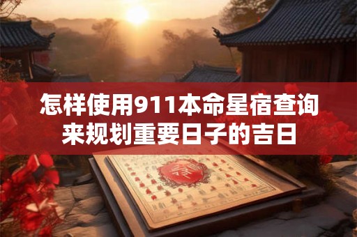 怎样使用911本命星宿查询来规划重要日子的吉日