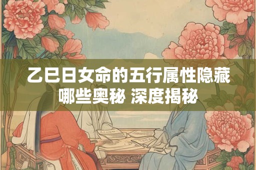 乙巳日女命的五行属性隐藏哪些奥秘 深度揭秘
