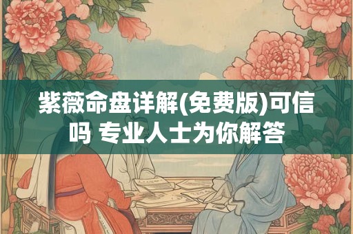 紫薇命盘详解(免费版)可信吗 专业人士为你解答