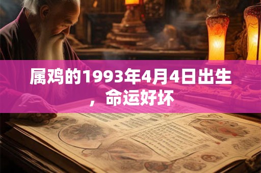 属鸡的1993年4月4日出生，命运好坏
