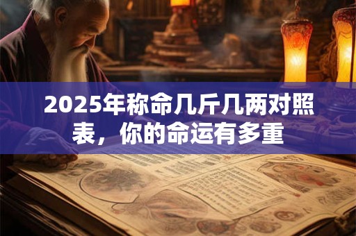 2025年称命几斤几两对照表，你的命运有多重