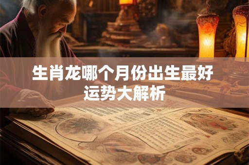 生肖龙哪个月份出生最好 运势大解析