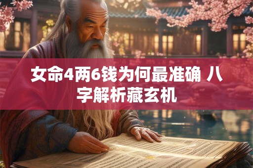 女命4两6钱为何最准确 八字解析藏玄机