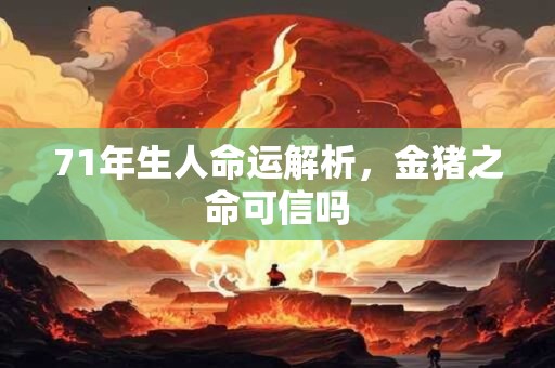 71年生人命运解析，金猪之命可信吗