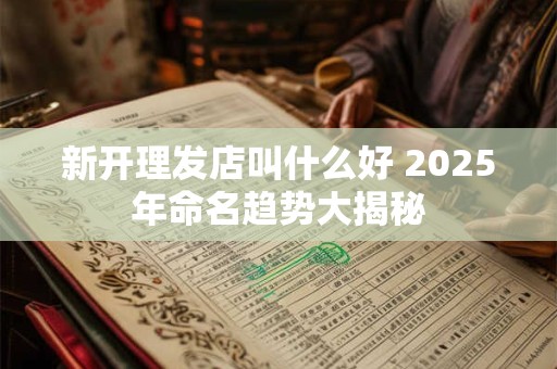 新开理发店叫什么好 2025年命名趋势大揭秘