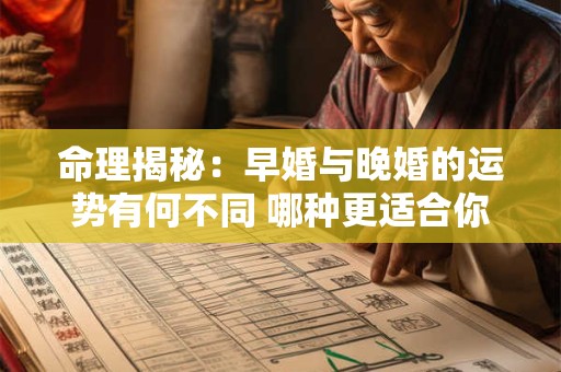 命理揭秘:早婚与晚婚的运势有何不同 哪种更适合你 命理揭秘:早婚与晚婚的运势有何不同 哪种更适合你