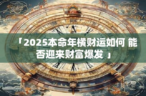 「2025本命年横财运如何 能否迎来财富爆发 」