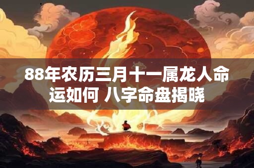 88年农历三月十一属龙人命运如何 八字命盘揭晓