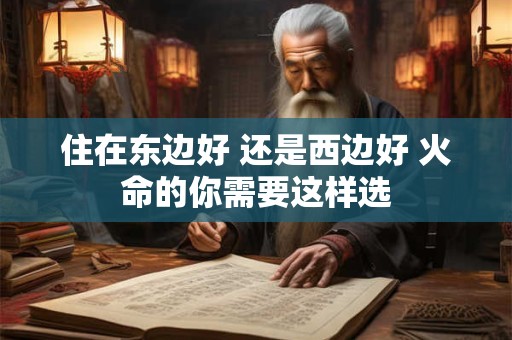 详细阅读:住在东边好 还是西边好 火命的你需要这样选 住在东边好 还是西边好 火命的你需要这样选