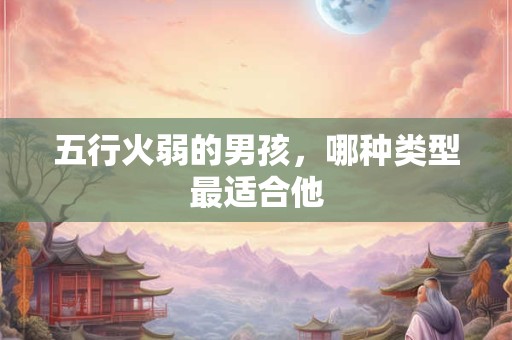 五行火弱的男孩，哪种类型最适合他
