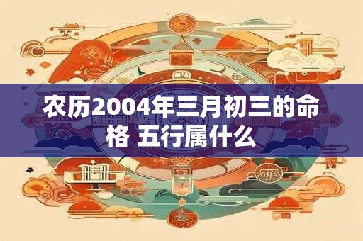 农历2004年三月初三的命格 五行属什么