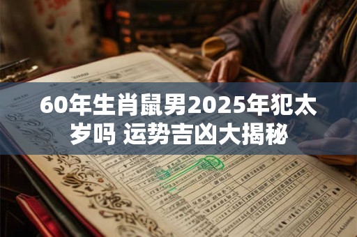 60年生肖鼠男2025年犯太岁吗 运势吉凶大揭秘 60年生肖鼠男2025年犯太岁吗 运势吉凶大揭秘