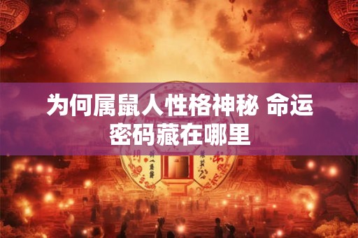 为何属鼠人性格神秘 命运密码藏在哪里