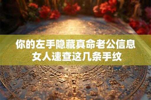 你的左手隐藏真命老公信息 女人速查这几条手纹