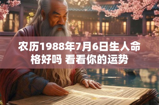 农历1988年7月6日生人命格好吗 看看你的运势