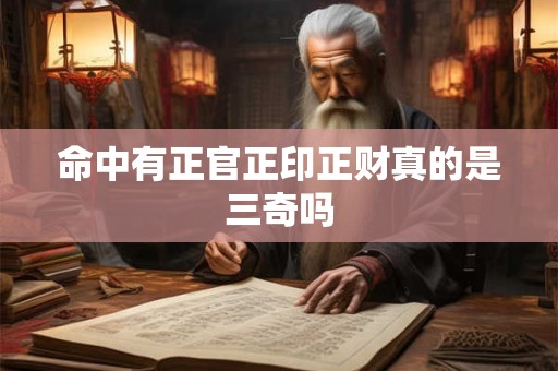 命中有正官正印正财真的是三奇吗