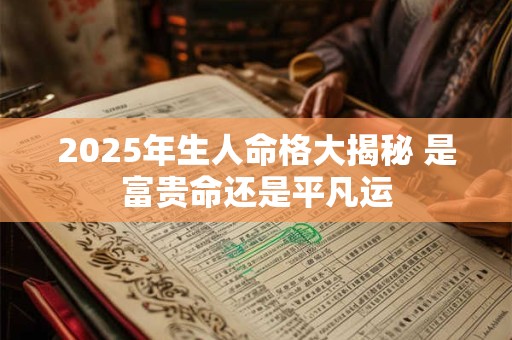 2025年生人命格大揭秘 是富贵命还是平凡运