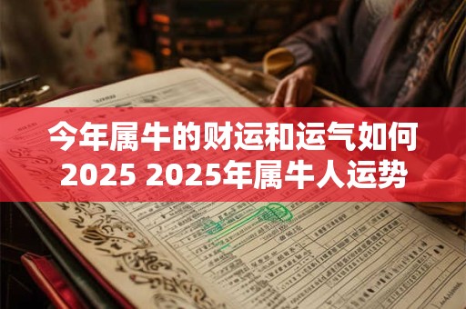 今年属牛的财运和运气如何2025 2025年属牛人运势如何