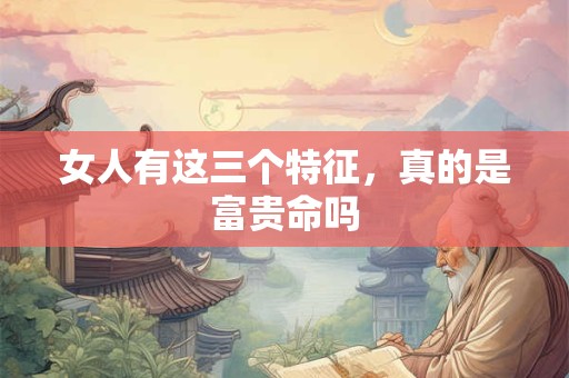 女人有这三个特征，真的是富贵命吗