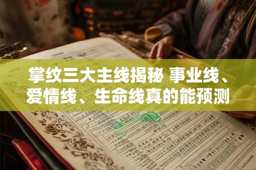掌纹三大主线揭秘 事业线、爱情线、生命线真的能预测未来吗