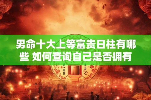男命十大上等富贵日柱有哪些 如何查询自己是否拥有