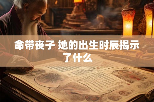 命带丧子 她的出生时辰揭示了什么
